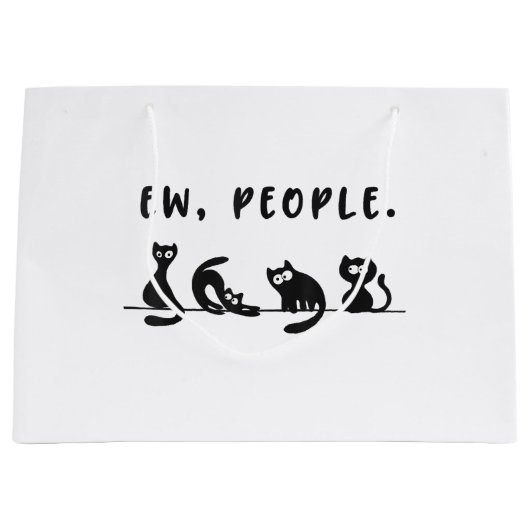 Black cat shirt grappige vrouwen nieuw mensen meow groot cadeauzakje (Voorkant)