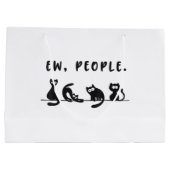 Black cat shirt grappige vrouwen nieuw mensen meow groot cadeauzakje (Achterkant)