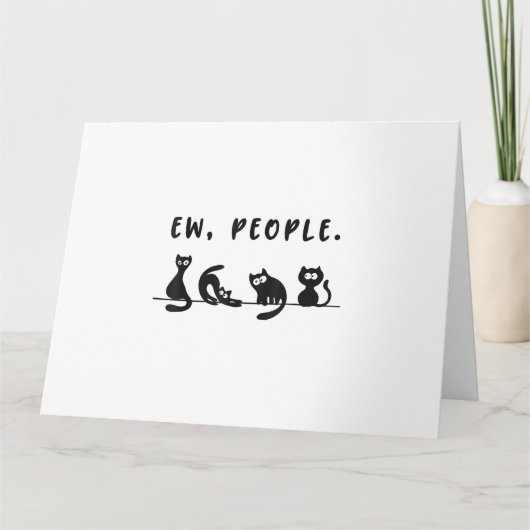 Black cat shirt grappige vrouwen nieuw mensen meow kaart (Voorkant)