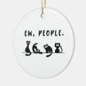 Black cat shirt grappige vrouwen nieuw mensen meow keramisch ornament (Links)