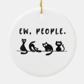 Black cat shirt grappige vrouwen nieuw mensen meow keramisch ornament (Achterkant)