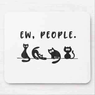 Black cat shirt grappige vrouwen nieuw mensen meow muismat