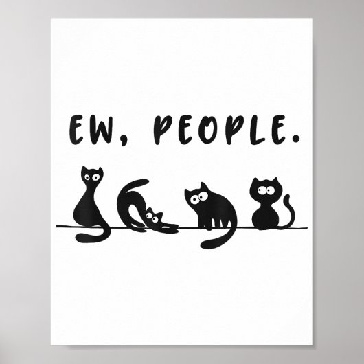 Black cat shirt grappige vrouwen nieuw mensen meow poster (Voorkant)