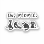 Black cat shirt grappige vrouwen nieuw mensen meow sticker (Voorkant)