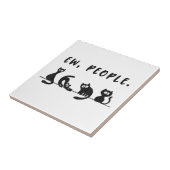 Black cat shirt grappige vrouwen nieuw mensen meow tegeltje (Zijkant)