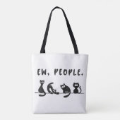 Black cat shirt grappige vrouwen nieuw mensen meow tote bag (Achterkant)