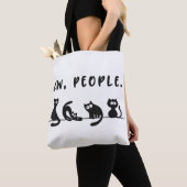 Black cat shirt grappige vrouwen nieuw mensen meow tote bag (Dichtbij)