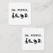 Black cat shirt grappige vrouwen nieuw mensen meow vierkante visitekaartje (Voorkant / Achterkant)