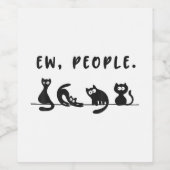 Black cat shirt grappige vrouwen nieuw mensen meow wijn etiket (Enkel label)