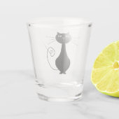 Black cat shot glass shot glas (Achterkant)