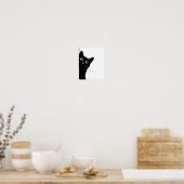 Black Cat Side Look Poster for Cate Lovers (Keuken)