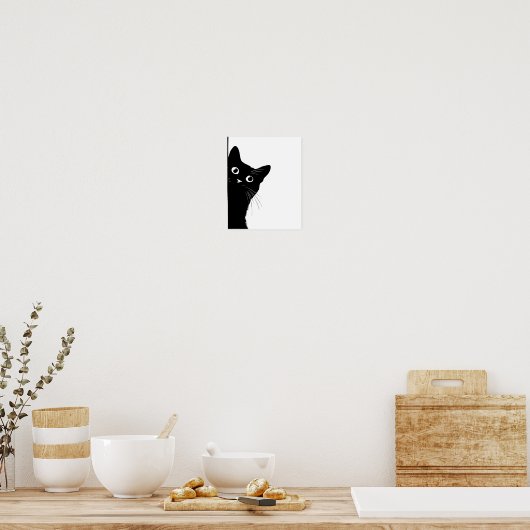 Black Cat Side Look Poster for Cate Lovers (Keuken)