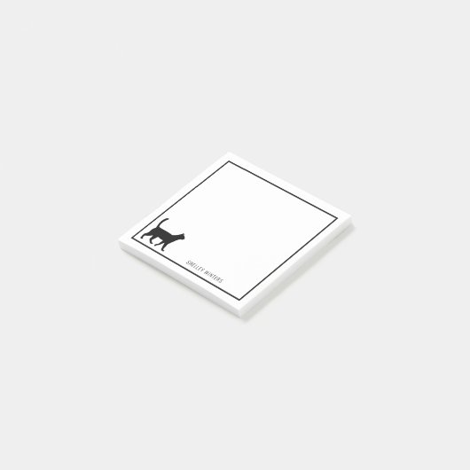 Black Cat Silhouet met naam Post-it® Notes (Schuin)