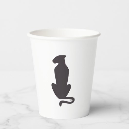 Black Cat Silhouet papieren bekers (Voorkant)