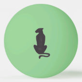 Black Cat Silhouette 1star grn glow ping pong ball (Voorkant)