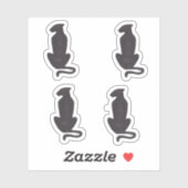 Black Cat Silhouette 4 contour small stickers (Vel)