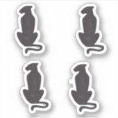 Black Cat Silhouette 4 contour small stickers (Voorkant)