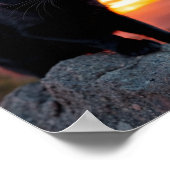 Black Cat Silhouette at Sunset Wall Art Poster (Hoek)