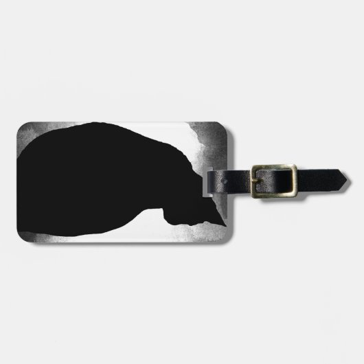 Black Cat Silhouette Bagagelabel (Voorkant horizontaal)