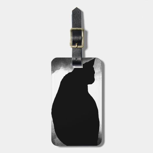 Black Cat Silhouette Bagagelabel (Voorkant verticaal)