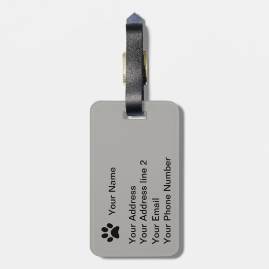 Black Cat Silhouette Bagagelabel (Achterkant verticaal)