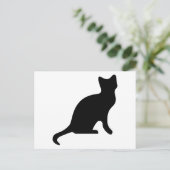 Black Cat Silhouette Briefkaart (Staand voorkant)