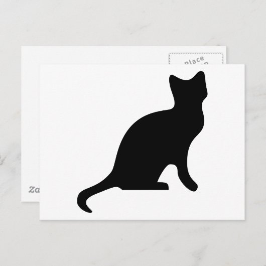 Black Cat Silhouette Briefkaart (Voorkant / Achterkant)