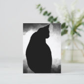 Black Cat Silhouette Briefkaart (Staand voorkant)