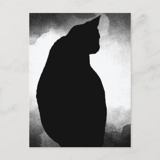 Black Cat Silhouette Briefkaart