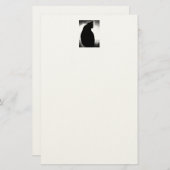 Black Cat Silhouette Briefpapier (Voorkant / Achterkant)
