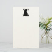 Black Cat Silhouette Briefpapier (Staand voorkant)
