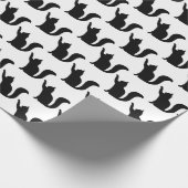 Black Cat Silhouette Cadeaupapier (Hoek)