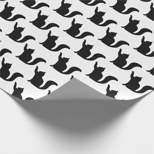 Black Cat Silhouette Cadeaupapier (Hoek)