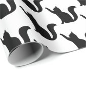 Black Cat Silhouette Cadeaupapier (Rol Hoek)
