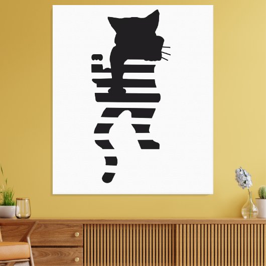 Black Cat Silhouette Canvas Afdruk (Insitu (Woonkamer))