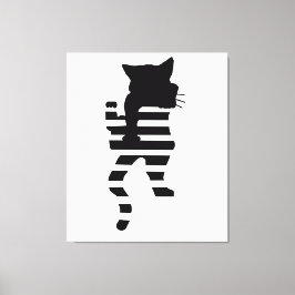 Black Cat Silhouette Canvas Afdruk