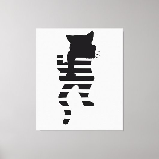 Black Cat Silhouette Canvas Afdruk (Voorkant)