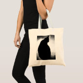 Black Cat Silhouette Canvas tas (Voorkant (product))