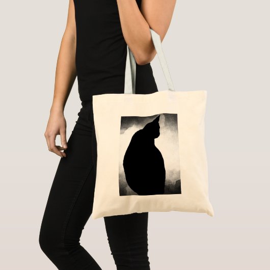 Black Cat Silhouette Canvas tas (Voorkant (product))