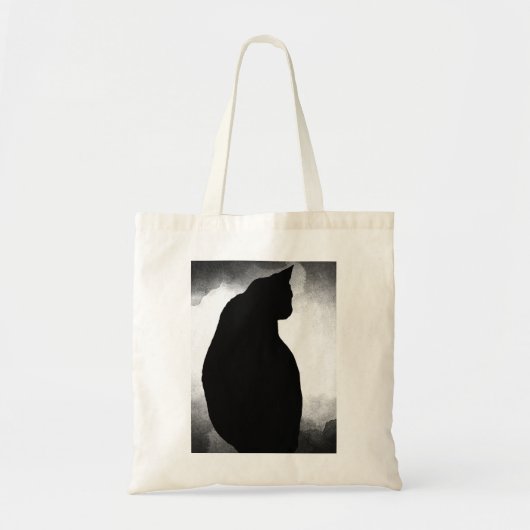 Black Cat Silhouette Canvas tas (Voorkant)