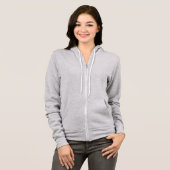 Black Cat Silhouette dames grijs Bella zip hoodie (Voorkant volledig)