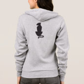 Black Cat Silhouette dames grijs Bella zip hoodie (Achterkant)