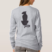 Black Cat Silhouette dames grijs shirt met lange m (Achterkant)