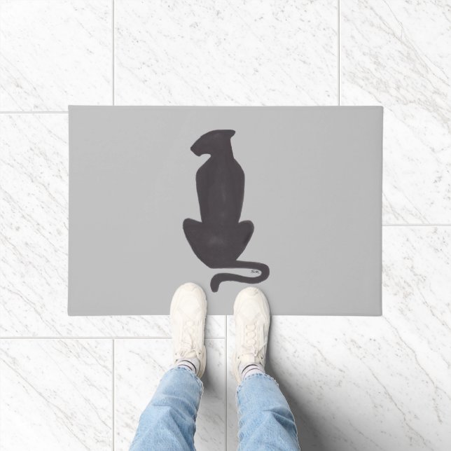 Black Cat Silhouette doormat Deurmat (Binnen)