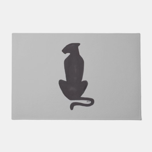 Black Cat Silhouette doormat Deurmat (Voorkant)
