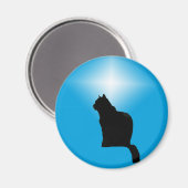 Black Cat Silhouette en Star - magneet (Voorkant / Achterkant)