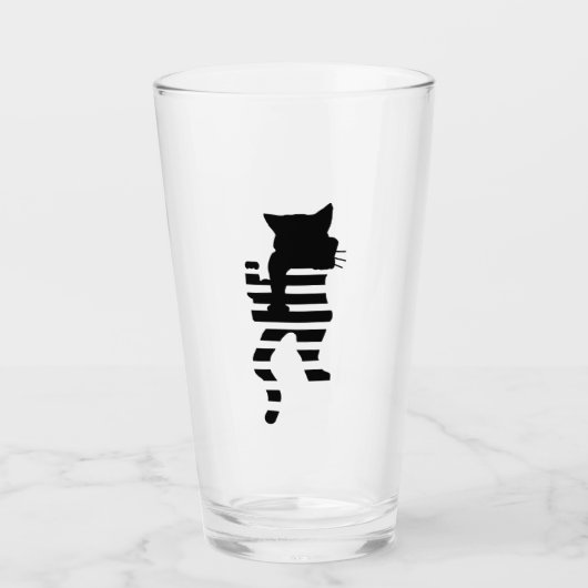 Black Cat Silhouette Glas (Voorkant)