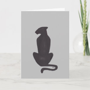 Black Cat Silhouette grijze coole katten kaart