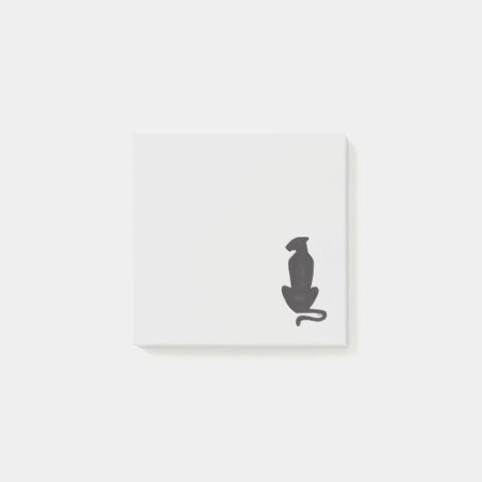 Black Cat Silhouette grijze notitieblokken Post-it® Notes (Voorkant)