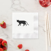 Black Cat Silhouette Kitten Spint eenvoudige kunst Servetten (Insitu)